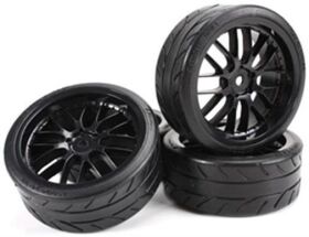 Team Magic Reifen 1/10 Drift montiert 8 Spoke schwarz...