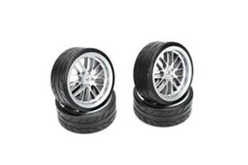 Team Magic Reifen 1/10 Drift montiert 8 Spoke Fog Silber...