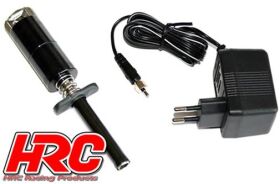 HRC Racing Glühkerzenstecker mit Anzeige und Akku 1800 mAh mit Lader Schwarz / HRC3085