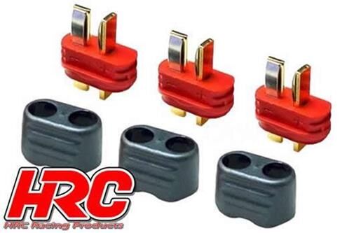 HRC Racing Stecker Gold Ultra T mit Schutz (Deans Kompatible) männchen (3 Stk.) / HRC9031P