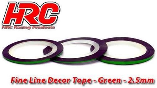 HRC Racing Feines Liniendekor-Klebeband 2.5mm x 15m Grün (15m) / HRC5061GR25