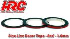 HRC Racing Feines Liniendekor-Klebeband 1.0mm x 15mm Rot (15m) / HRC5061RE10