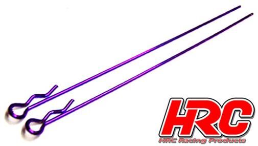 HRC Racing Karosserieklammern 1/10 Lang Klein Kopf Purple (10 Stk.) / HRC2070PU
