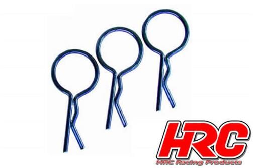 HRC Racing Karosserieklammern 1/10 Kurz Gross Kopf Blau (10 Stk.) / HRC2072BL