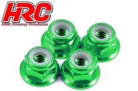 HRC Racing Radmuttern M4 nyloc geflanscht Aluminium...