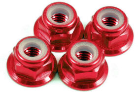 HRC Racing Radmuttern M4 nyloc geflanscht Aluminium Rot...