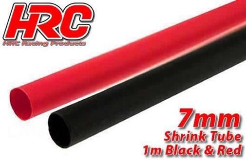 HRC Racing Schrumpfschlauch 7mm Rot und Schwarz (1m jede) / HRC5112F