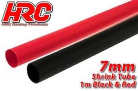 HRC Racing Schrumpfschlauch 7mm Rot und Schwarz (1m jede)...