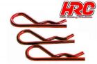 HRC Racing Karosserieklammern 1/8 Kurz Klein Kopf Rot (10 Stk.) / HRC2073RE
