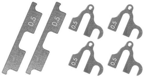 Team Magic Tuningteil E4RS III Querlenckerhalter Distanzscheibe Satz 0.50mm (2 Stk. FF/RR und 4 Stk. FR/RF) / TM507352