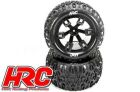 HRC Racing Reifen 1/10 Truck montiert Schwarz Felgen 14mm Hex HRC Pathfinder (2 Stk.) / HRC61152B