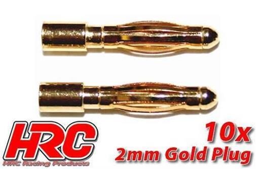 HRC Racing Stecker Gold 2.0mm männchen (10 Stk.) / HRC9002M