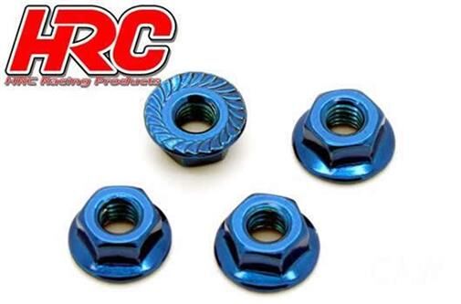 HRC Racing Radmuttern TSW Pro Racing M4 serrated geflanscht Stahl Blau (4 Stk.) / HRC1052BL
