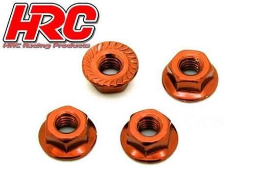 HRC Racing Radmuttern TSW Pro Racing M4 serrated geflanscht Stahl Orange (4 Stk.) / HRC1052OR