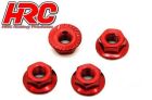 HRC Racing Radmuttern TSW Pro Racing M4 serrated geflanscht Stahl Rot (4 Stk.) / HRC1052RE