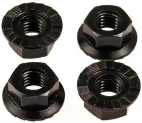 Team Magic Radmuttern M4 serrated geflanscht Schwarz (4...