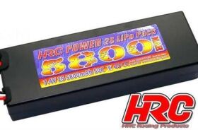HRC Racing Akku LiPo 2S 7.4V 5800mAh 50C RC Car HRC Power 5800 Hard Case Ultra T (Deans Kompatible) Stecker / HRC02258D