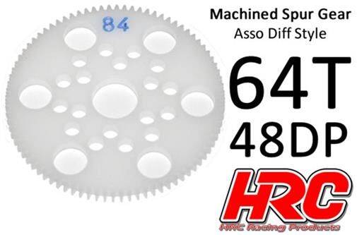 HRC Racing Hauptzahnrad 48DP Low Friction Gefräst Delrin Diff 64Z / HRC74864A