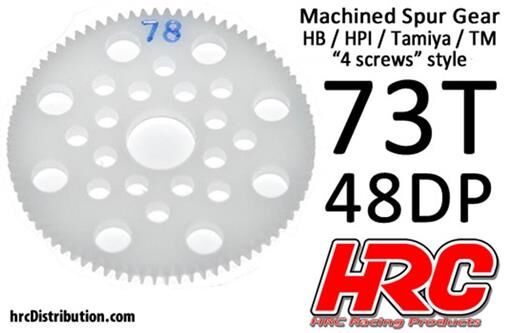 HRC Racing Hauptzahnrad 48DP Low Friction Gefräst Delrin 73Z / HRC74873P