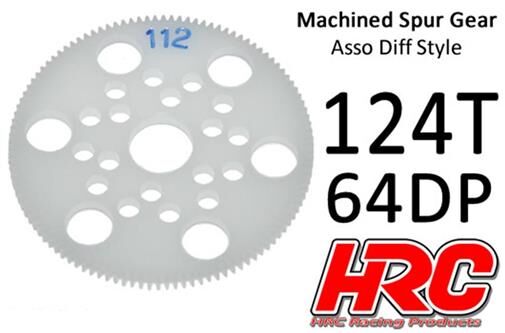 HRC Racing Hauptzahnrad 64DP Low Friction Gefräst Delrin Diff 124Z / HRC764124A