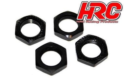 HRC Racing Radmutter 1/8 TSW Pro Racing 17mm x 1.25 serrated geflanscht Schwarz (4 Stk.) / HRC1057BK