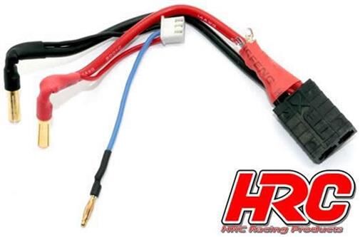 HRC Racing Ladekabel mit Polarity Check LED 4mm Gold Stecker zu TRX & Balancer Stecker / HRC9151TL