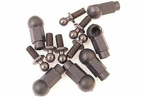 Team Magic Team Magic Kugelkopfpfannen und Kugelköpfen M4 Schwarz 6 Stk. / TM115022BK