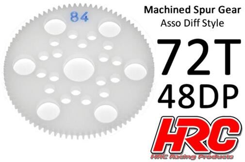 HRC Racing Hauptzahnrad 48DP Low Friction Gefräst Delrin Diff 72Z / HRC74872A