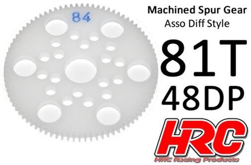 HRC Racing Hauptzahnrad 48DP Low Friction Gefräst Delrin Diff 81Z / HRC74881A