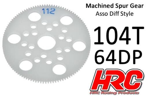 HRC Racing Hauptzahnrad 64DP Low Friction Gefräst Delrin Diff 104Z / HRC764104A