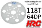 HRC Racing Hauptzahnrad 64DP Low Friction Gefräst Delrin Diff 118Z / HRC764118A