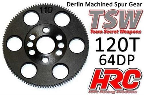 HRC Racing Hauptzahnrad 64DP Low Friction Gefräst Delrin 120Z / HRC764120T
