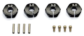 HRC Racing 1/10 Touring / Drift Aluminium 12mm Radmitnehmer 5mm Breit Schwarz (4 Stk.) Tuningteil / HRC1082BK5