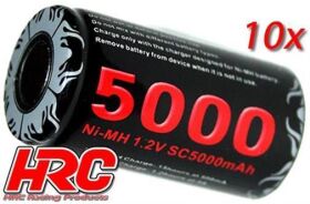 HRC Racing Akku 1 Zell 1.2V 5000mAh (10 Stk Bulk Pack) /...