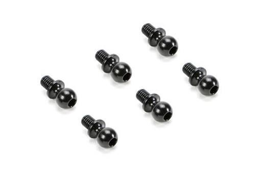 Team Magic Ersatzteil E4 Aluminium 7075 Kugelkopf 5x4mm Schwarz (6 Stk.) / TM503117A