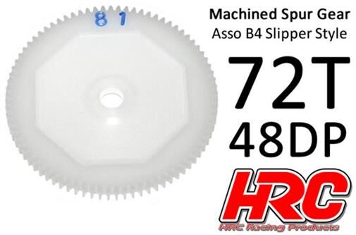 HRC Racing Hauptzahnrad 48DP Low Friction Gefräst Delrin Asso Off Road Slipper 72Z / HRC74872B4