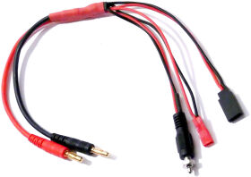 HRC Racing Ladekabel 4mm Bullet zu JST / Receiver BEC / Glühkerze- 300 mm Gold / HRC9121