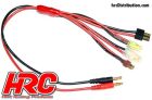 HRC Racing Ladekabel Gold Banana Stecker zu Tamiya / Mini Tamiya / TRX / Ultra T (Deans Kompatible) Stecker / HRC9123