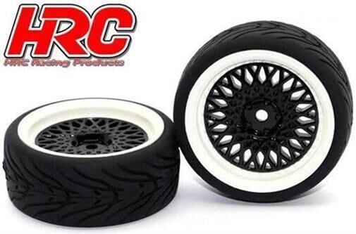 HRC Racing Reifen 1/10 Touring montiert CLS Schwarz/Weiss Felgen 12mm Hex HRC Street-V II (2 Stk.) / HRC61021BW