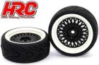 HRC Racing Reifen 1/10 Touring montiert CLS Schwarz/Weiss Felgen 12mm Hex HRC Street-V II (2 Stk.) / HRC61021BW