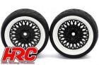 HRC Racing Reifen 1/10 Touring montiert CLS Schwarz/Weiss Felgen 12mm Hex HRC Street-V II (2 Stk.) / HRC61021BW