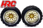 HRC Racing Reifen 1/10 Rally montiert Gold/Chrome Felgen 12mm Hex HRC Rally (2 Stk.) / HRC61031/2