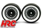 HRC Racing Reifen 1/10 Drift montiert CLS Schwarz/Weiss Felgen 6mm Offset Slick (2 Stk.) / HRC61072BW
