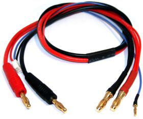 HRC Racing Ladekabel 4mm Bullet zu 5mm & JST Balancer Stecker für Hardcase Akku 50cm Gold / HRC9159