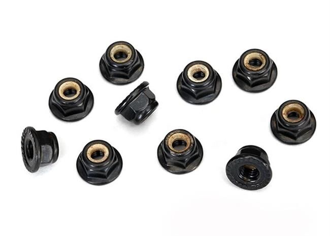 TRAXXAS Radmutter, 4mm mit Flansch Nylon Locking, serrated (schwarz) TRAXXAS Ford GT / TRX8347
