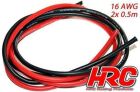 HRC Racing Kabel TSW Pro Racing 16 Gauge / 1.3mm2 Silber (252 x 0.08) Rot und Schwarz (0.5m jedes) / HRC9541