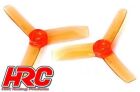 HRC Racing FPV Racing Propeller 3-blades PC Material 3030 Type ID M5 / 7mm Hub 1x CW + 1x CCW Clear Orange / HRC34Y3030CO