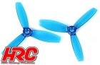 HRC Racing FPV Racing Propeller 3-blades PC Material 3045 Type ID M5 / 7mm Hub 1x CW + 1x CCW Clear Blue / HRC34Y3045CB