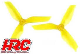 HRC Racing FPV Racing Propeller 3-blades PC Material 5042 Type ID M5 / 7mm Hub 1x CW + 1x CCW Clear Yellow / HRC34Y5042CY