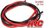 HRC Racing Kabel TSW Pro Racing 18 Gauge / 0.8mm2 Silber (150 x 0.08) Rot und Schwarz (1m jedes) / HRC9551B